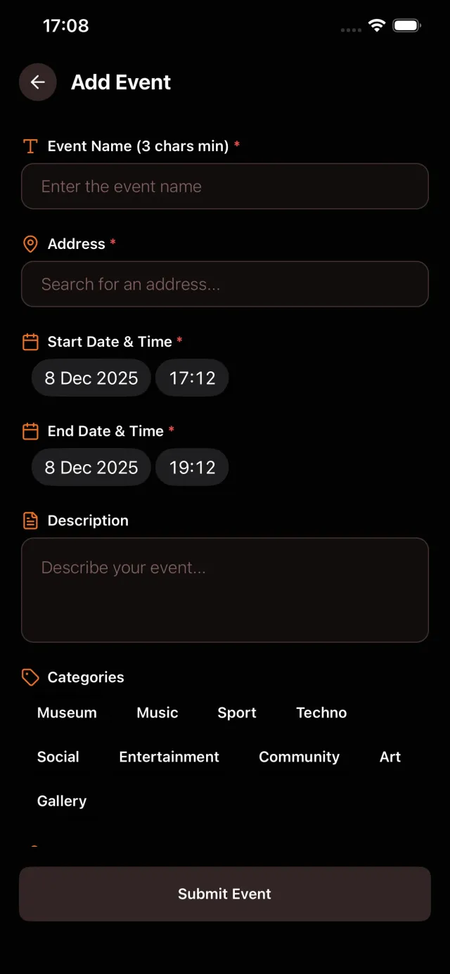 Add your own community events to the map