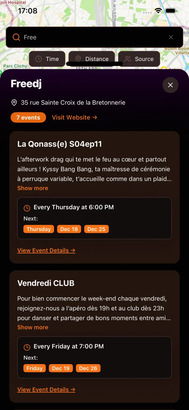 Search and category filtering interface